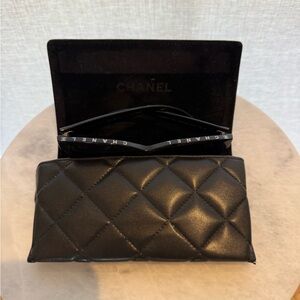 Chanel Black Sunglasses with Quilted Case